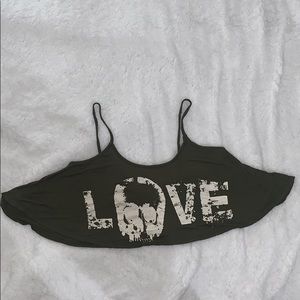 Love skull crop top SZ S